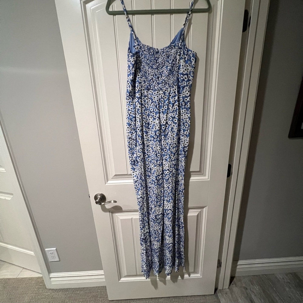 Anthropologie Blue Flower Print Romper